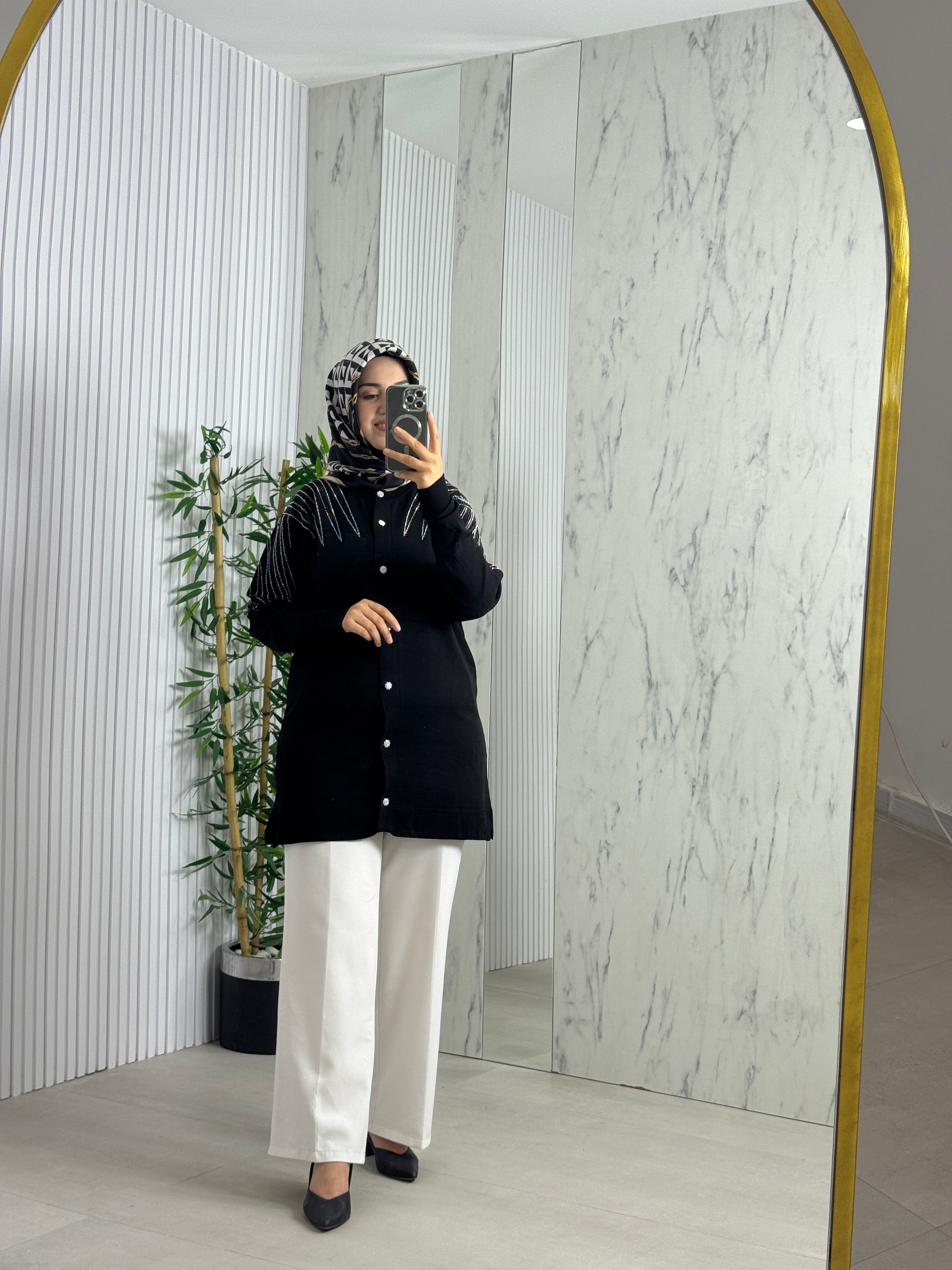 MELİH Omuzları Kılıç Taşlı Hırka(5034)